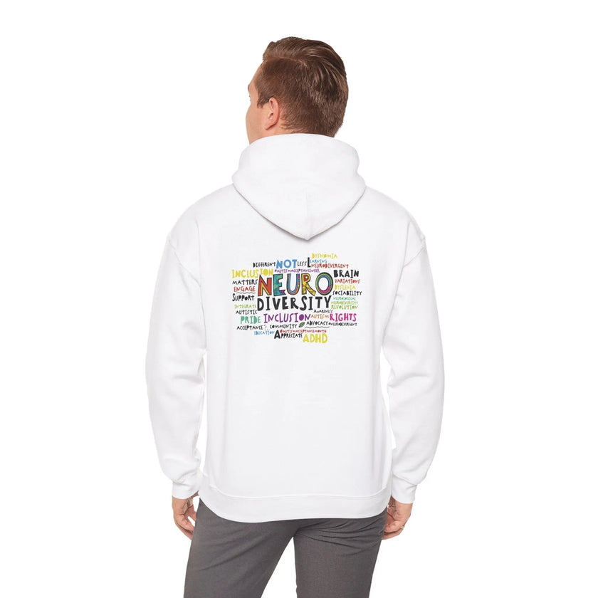 Neurodiversity Word Cloud Hoodie â€” Awareness & Support Pullover Printify