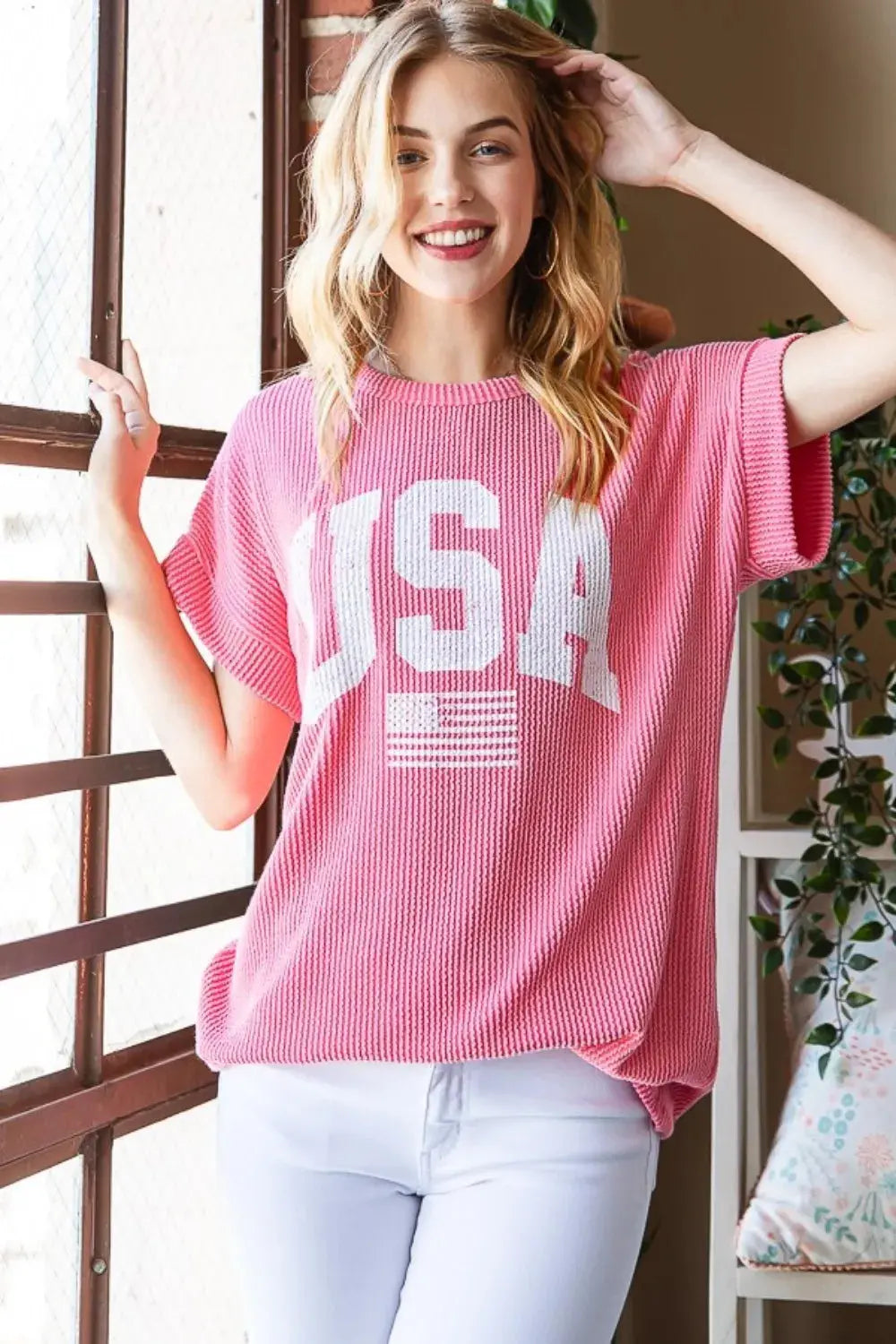 Heimish USA Graphic Short Sleeve Ribbed Shirt  Style Ratio