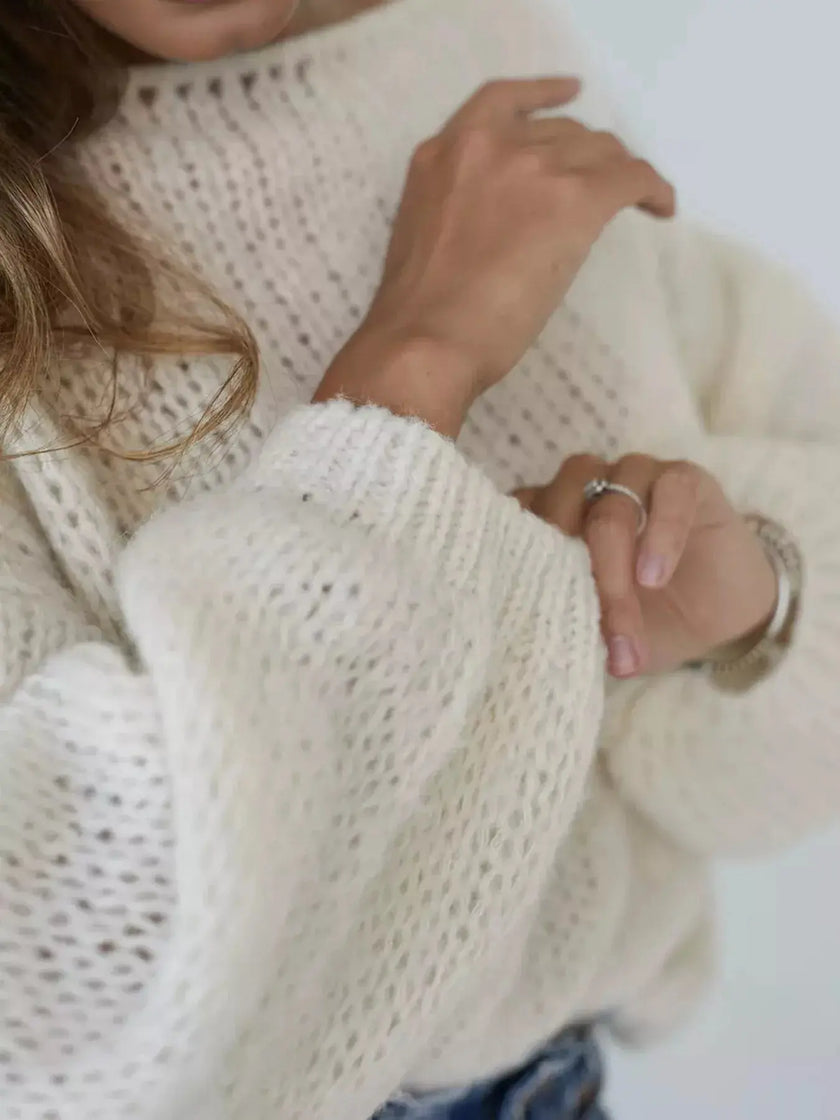 Chunky Knit Boat Neck Sweater  Style Ratio