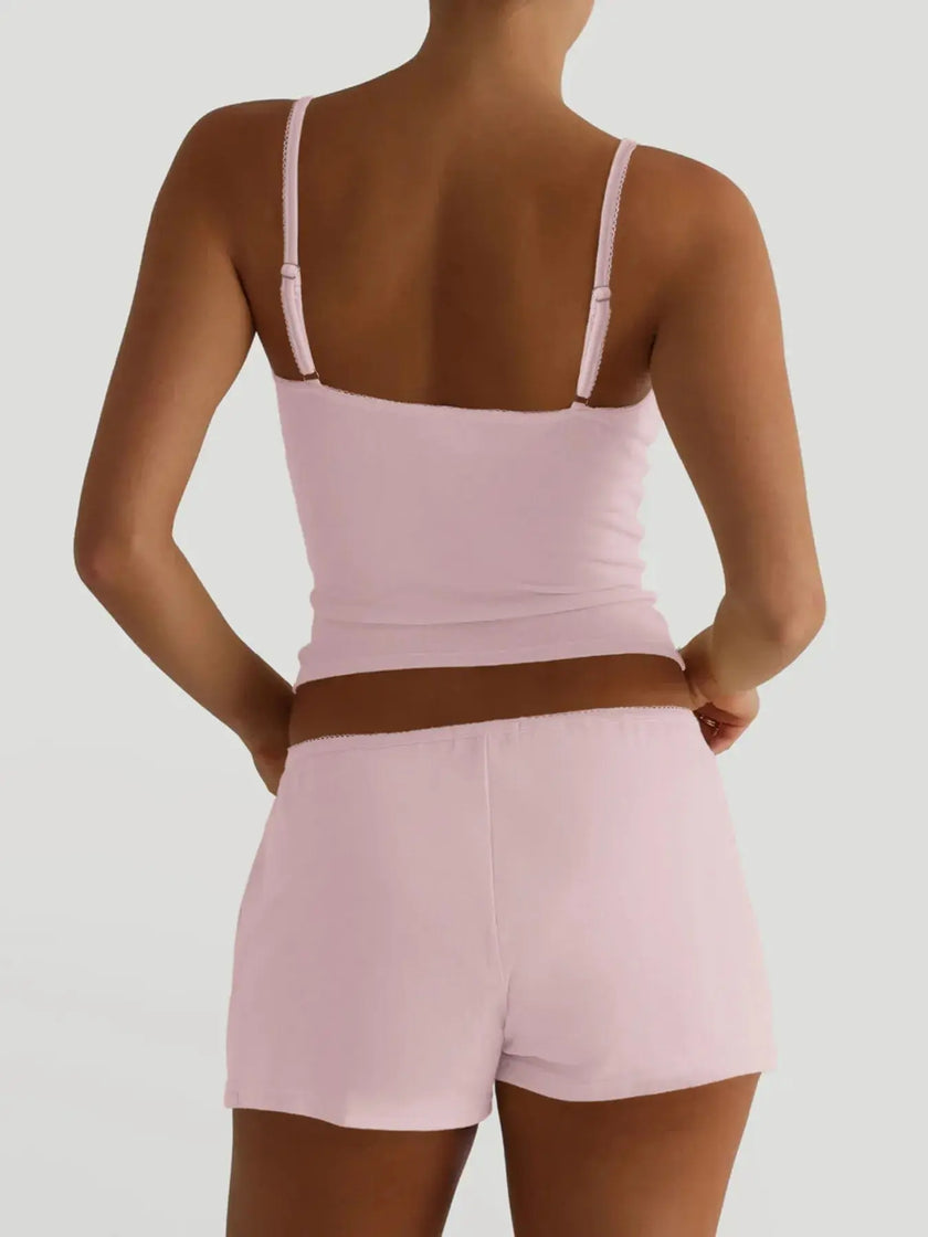 V-Neck Cami and Shorts Loungewear  Style Ratio