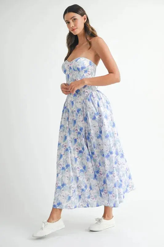 Mable Sweetheart Neckline Floral Printed Midi Dress  Style Ratio