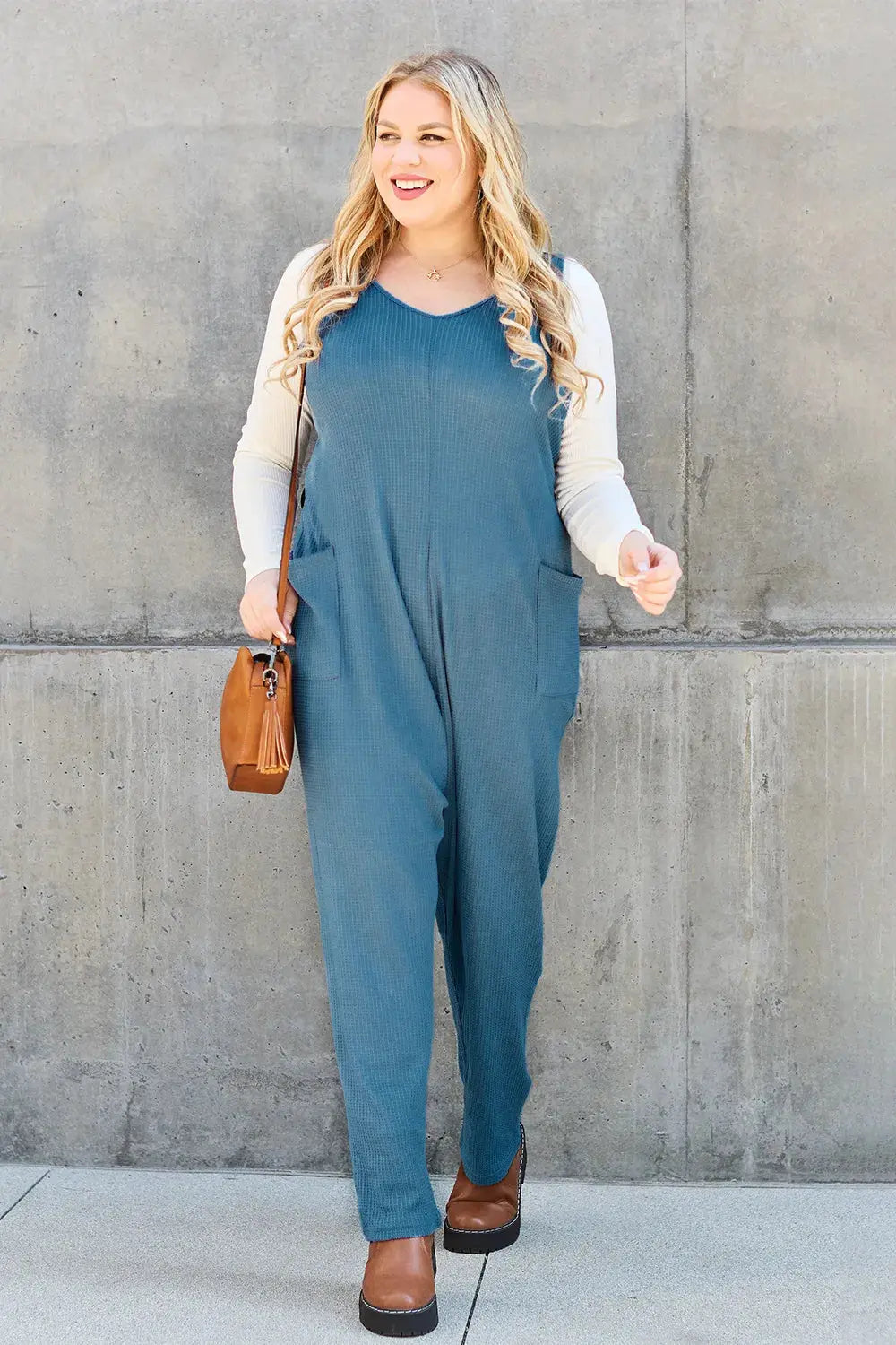 Double Take Full Size Sleeveless Straight Jumpsuit  Style Ratio