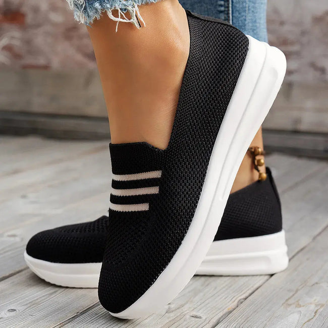 Mesh Round Toe Platform Slip-Ons  Style Ratio
