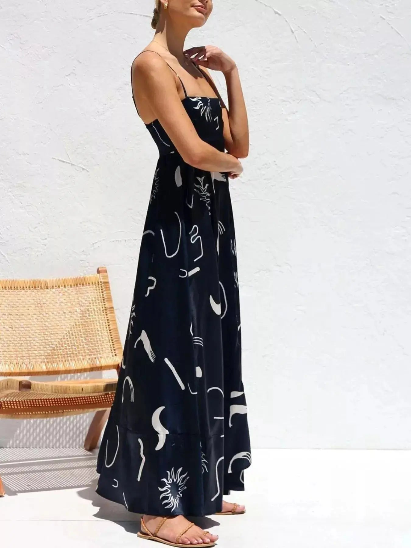 Printed Spaghetti Strap Maxi Dress  Style Ratio