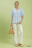 Umgee Textured Puff Sleeve Blouse  Style Ratio