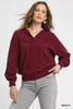 Umgee Linen Long Sleeves Elastic Hem Blouse  Style Ratio