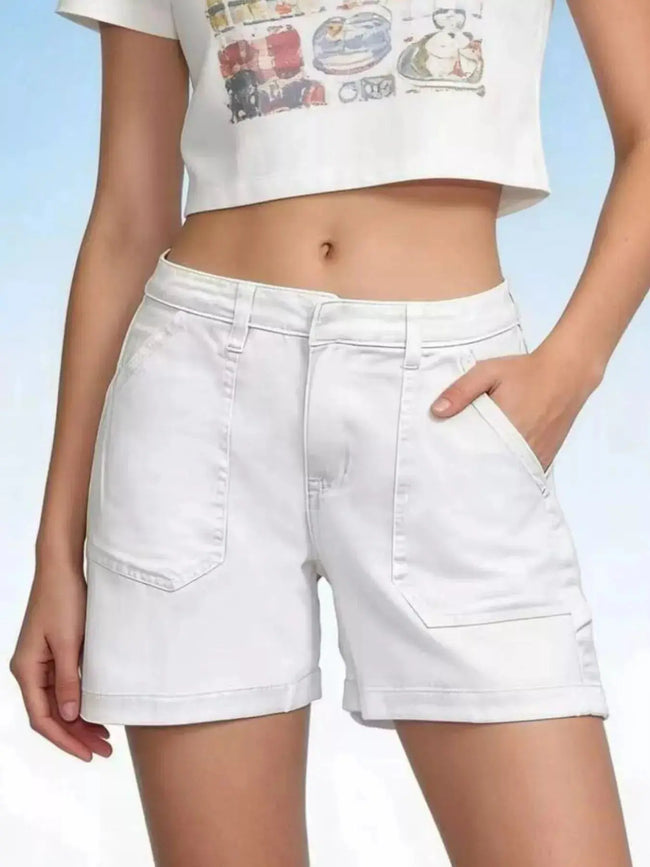 Pocketed Denim Shorts  Style Ratio