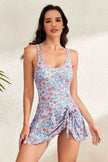 Drawstring Scoop Neck Wide Strap One-Piece Swimwear  Style Ratio