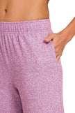 Zenana Soft Melange Short Sleeve & Long Pants Loungewear  Style Ratio
