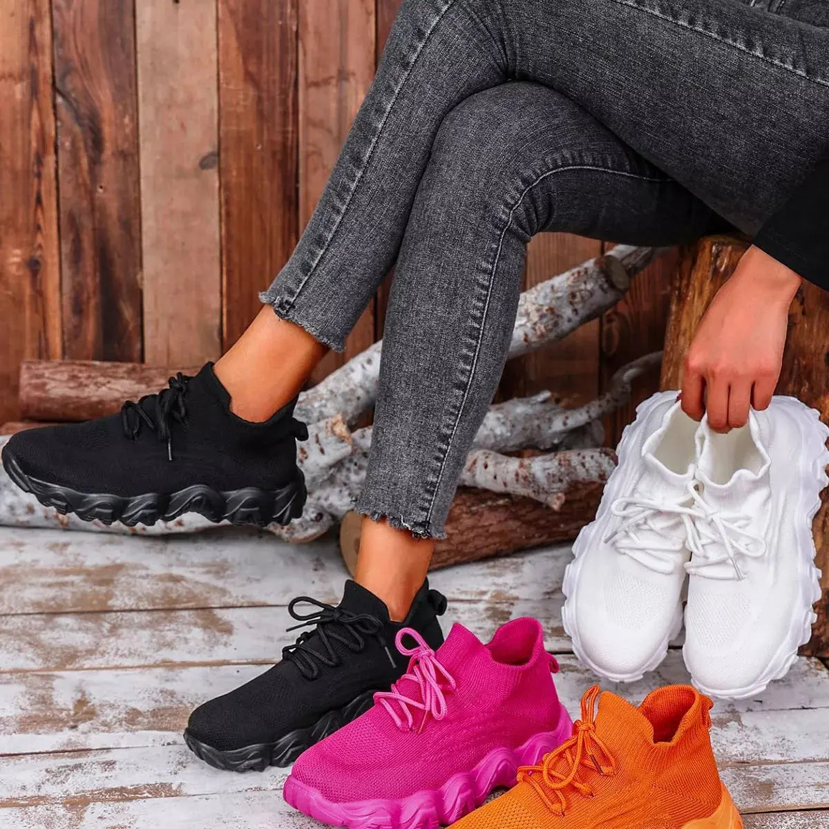 Round Toe Lace Up Athletic  Style Ratio