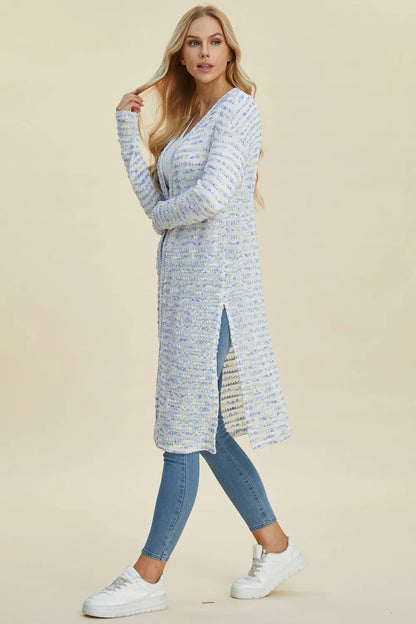 Double Take Open Front Longline Cardigan Trendsi