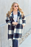 Double Take Plaid Button Up Lapel Collar Coat  Style Ratio