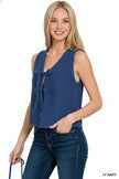 Zenana Tie Front Sweater Vest  Style Ratio