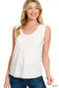 Zenana Slub Raw Edge Detail Tank Top  Style Ratio