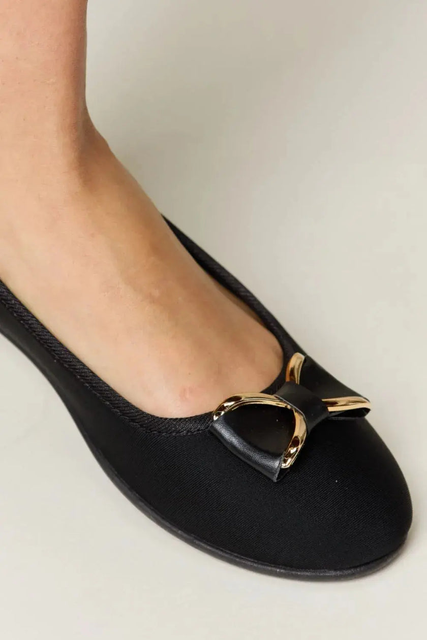 Forever Link Metal Buckle Flat Loafers  Style Ratio