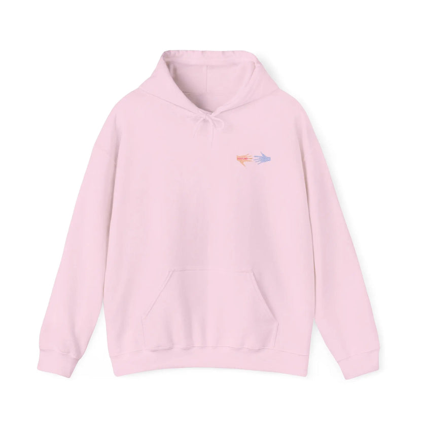 Neurospicy: Colorful Hands w/Words & Butterflies Design Hoodie  Style Ratio