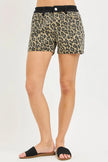 RISEN High Rise Leopard Shorts with Contrast Waistband  Style Ratio