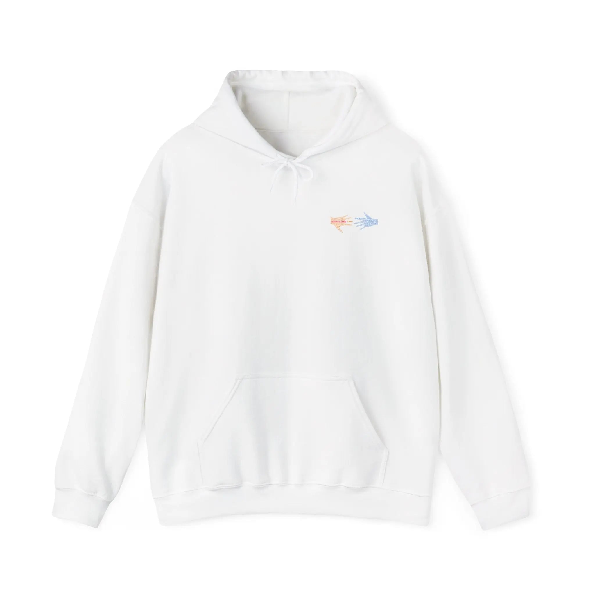 Neurospicy: Colorful Hands w/Words & Butterflies Design Hoodie  Style Ratio