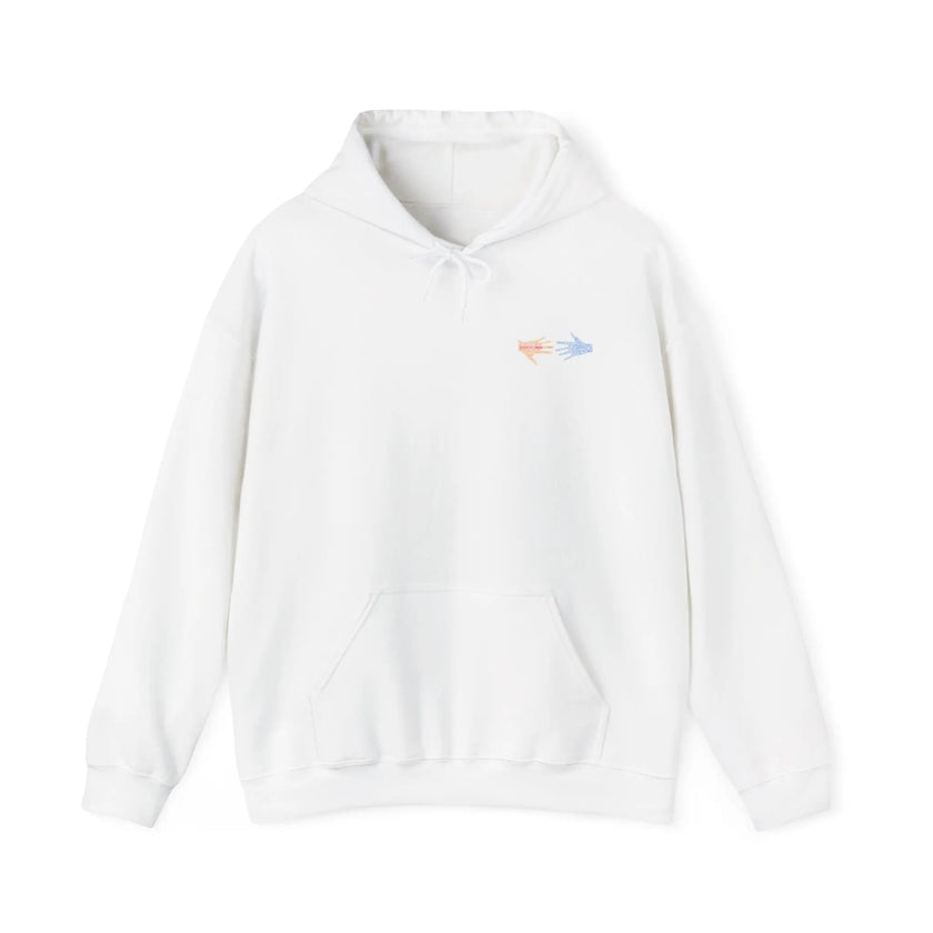 Neurospicy: Colorful Hands w/Words & Butterflies Design Hoodie  Style Ratio