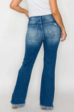 bytos Full Size Raw Hem Distressed High Rise Bootcut Jeans  Style Ratio