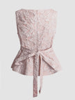 Floral Jacquard Peplum Tank Top  Style Ratio