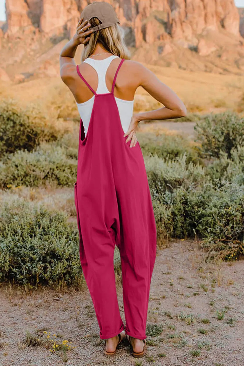 Double Take V Neck Sleeveless Jumpsuit with Pockets  Style Ratio