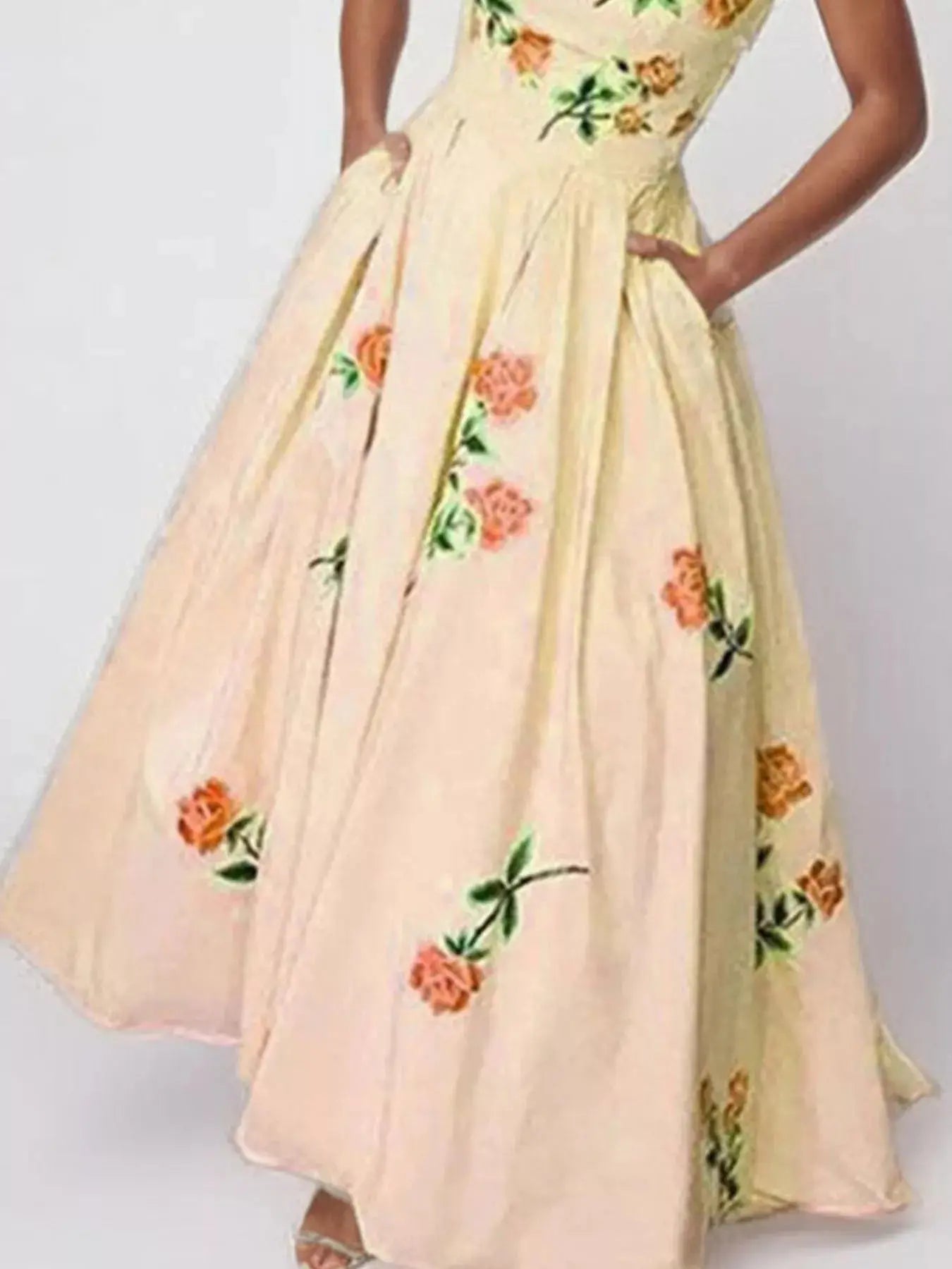 Floral Print Tube Maxi Dress  Style Ratio