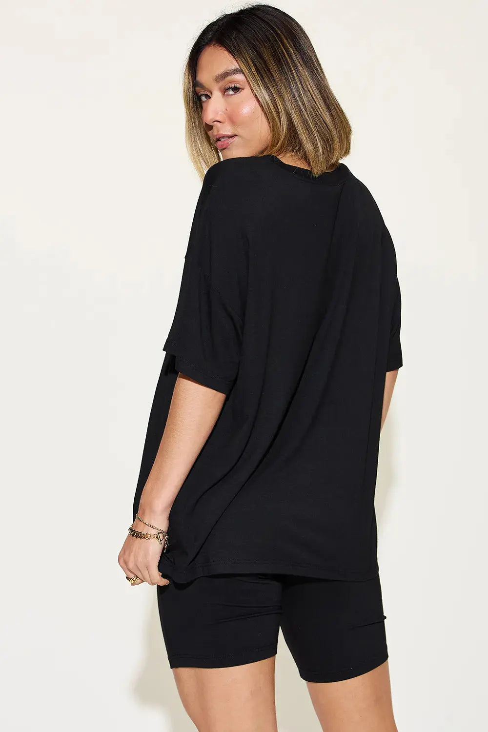 Basic Bae Full Size V-Neck Drop Shoulder Shirt and Shorts Loungewear  Style Ratio