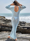 Crochet Knit Long Sleeve Maxi Cover-Up Dress  Style Ratio