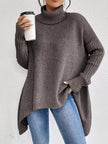 Turtleneck High-Low Hem Sweater  Style Ratio