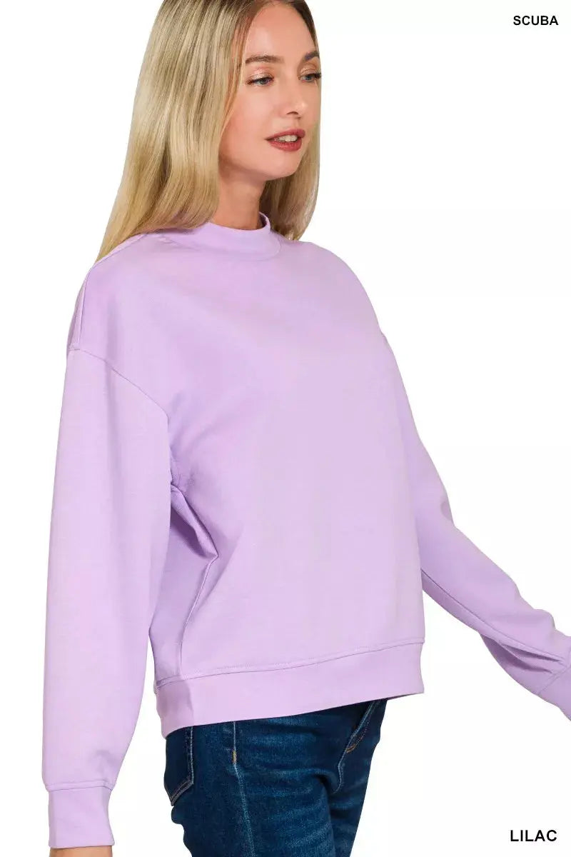 Zenana Scuba Mock Neck Sweatshirt and Joggers Set  Style Ratio