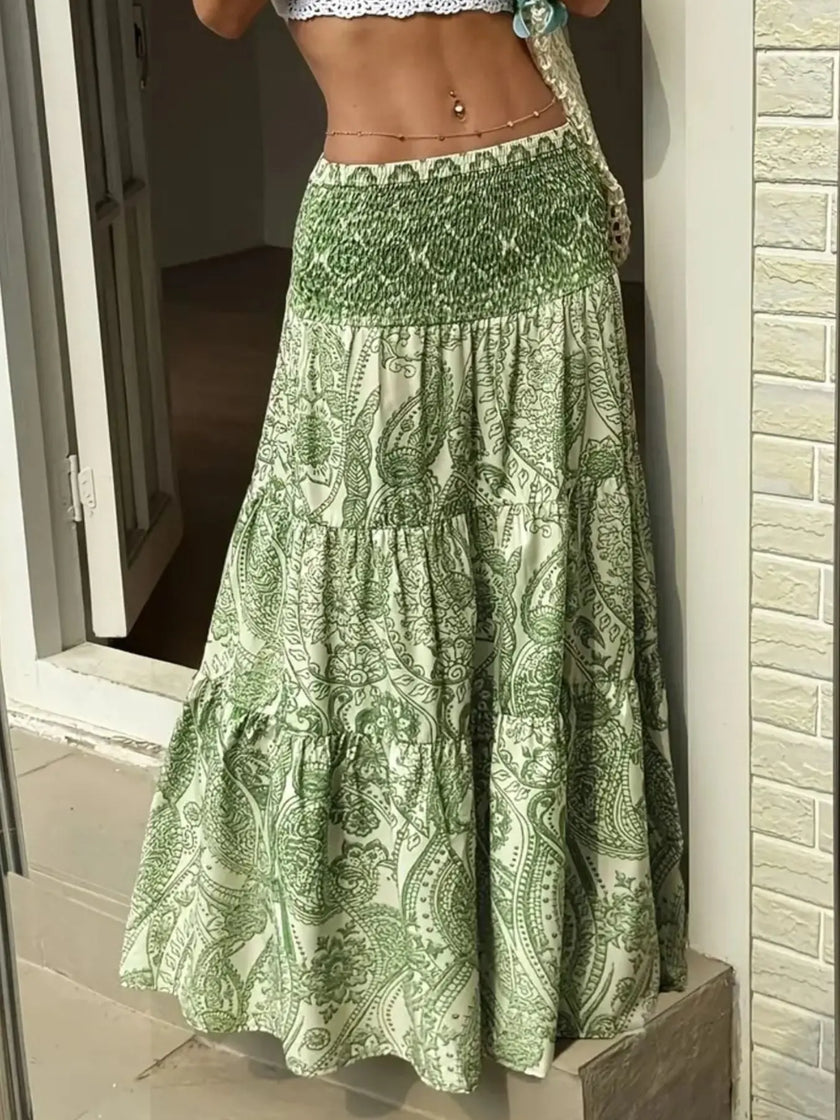 Paisley Print Maxi Skirt  Style Ratio
