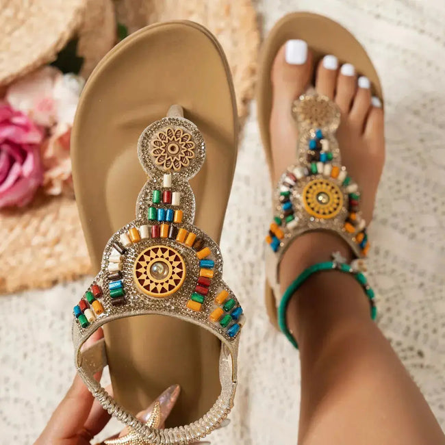 Beaded Toe Post Sandals  Style Ratio