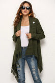 Angel Wings One-Button Tassel Tie Asymmetrical Hem Cardigan  Style Ratio