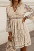 Lace V-Neck Three-Quarter Sleeve Dress  Style Ratio