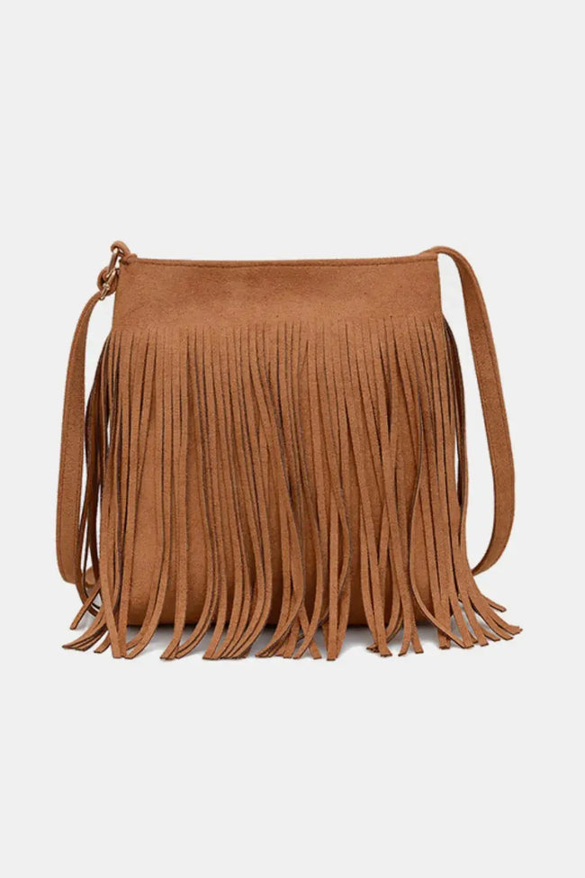 Suede Fringe Shoulder Bag  Style Ratio
