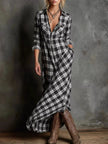 Full Size Plaid Button-Down Maxi Dress  Style Ratio