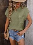 Mandy Pocketed Round Neck Cap Sleeve Sweater  Style Ratio