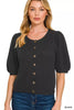 Zenana Puff Sleeve Wool Sweater Cardigan  Style Ratio