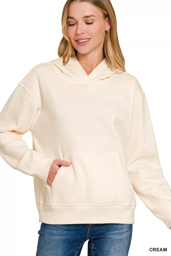 Zenana Fleece Kangaroo Pocket Hoodie  Style Ratio