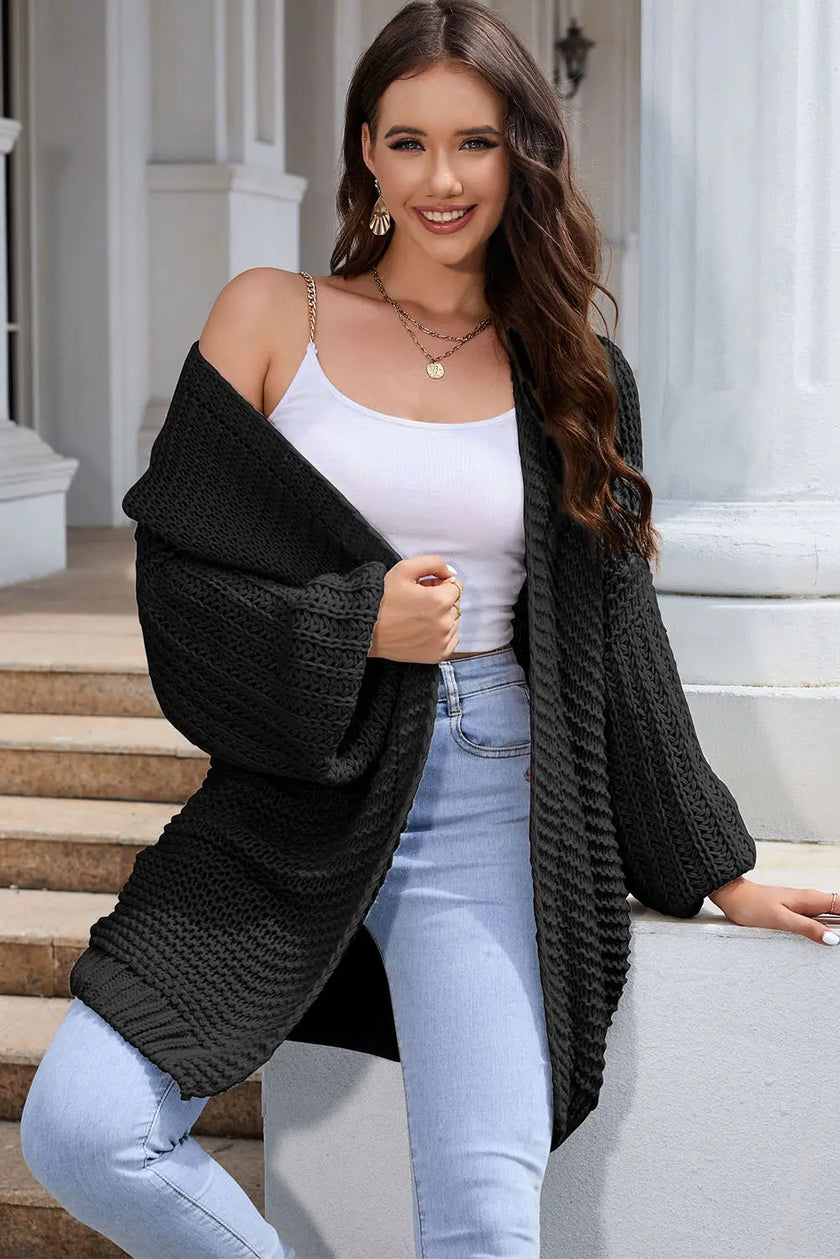 Open Front Longline Cardigan  Style Ratio
