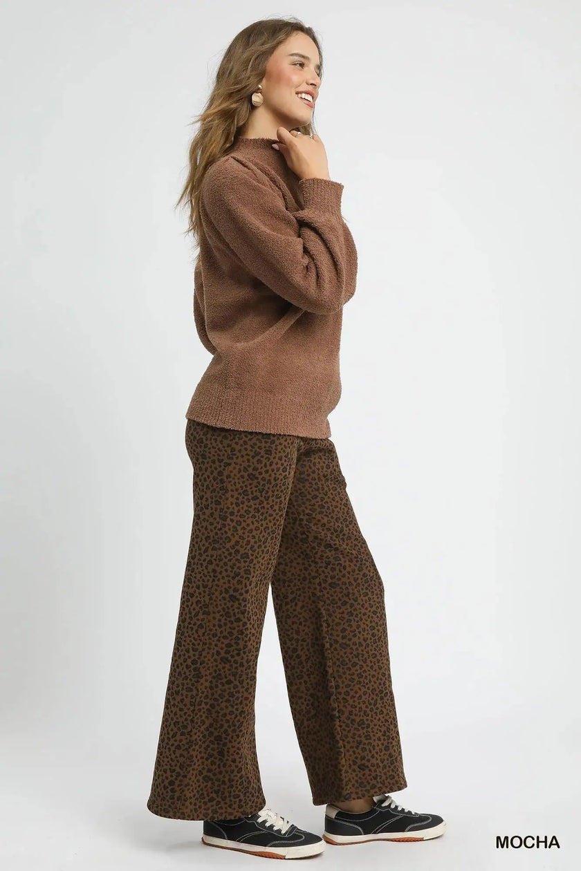 Umgee Textured Long Sleeve Sweater with Ribbed Trim  Style Ratio