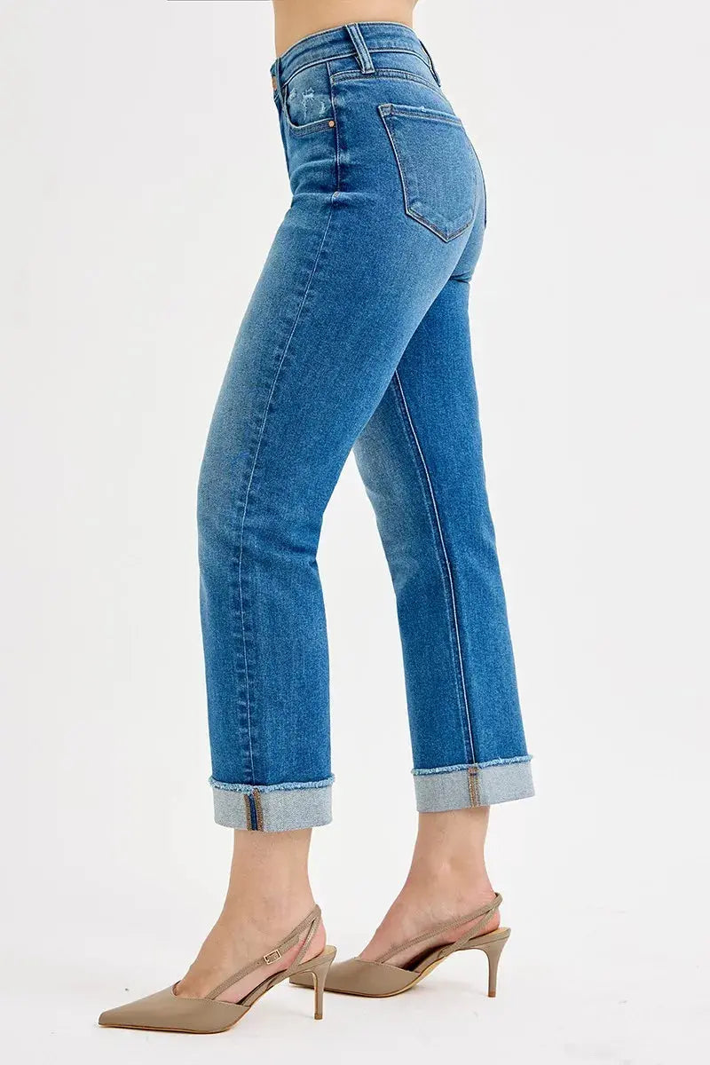 RISEN High Rise Boyfriend Fit Ankle Jeans  Style Ratio