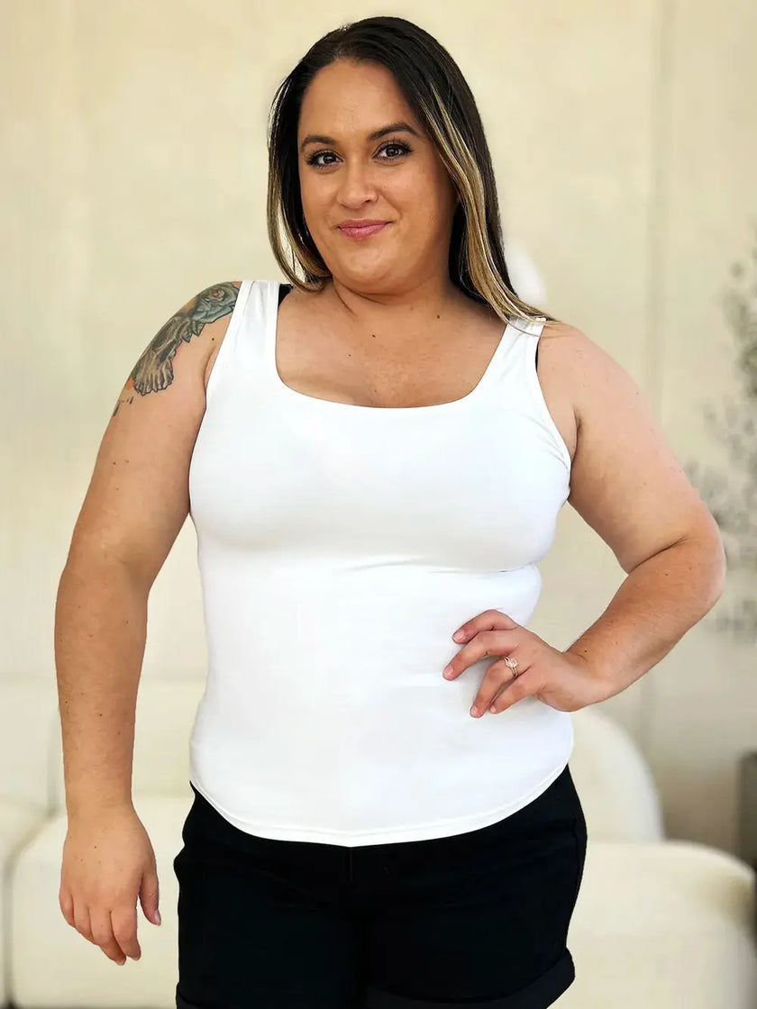 Basic Bae Full Size Square Neck Wide Strap Tank  Style Ratio