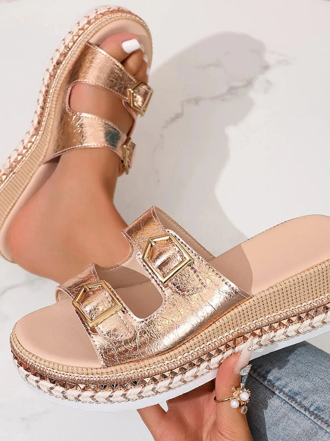 Platform Double Buckle Sandals  Style Ratio