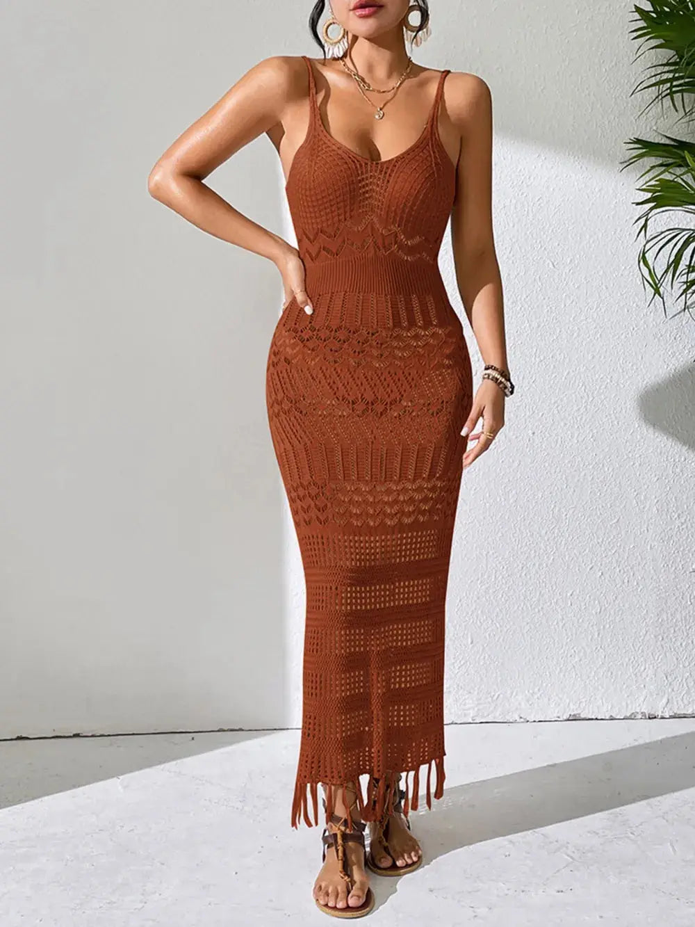 Openwork Scoop Neck Cover-Up  Style Ratio