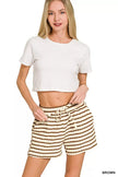 Zenana Striped Short Sleeve Tee & Shorts Set  Style Ratio