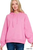 Zenana Drawstring Relaxed Fit Fleece Hoodie  Style Ratio