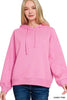 Zenana Drawstring Relaxed Fit Fleece Hoodie  Style Ratio