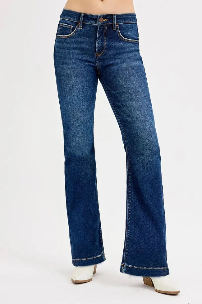 RISEN Full Size Tummy Control Mid Rise Flare Jeans  Style Ratio